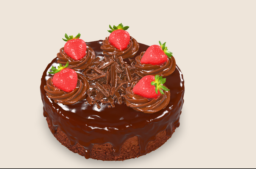 Torta de chocolate con frutillas